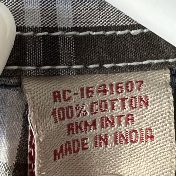 Rafter C Mens Shirt Long Sleeve Pearl Snap Plaid Western Cowboy Rodeo Medium - Picture 10 of 10